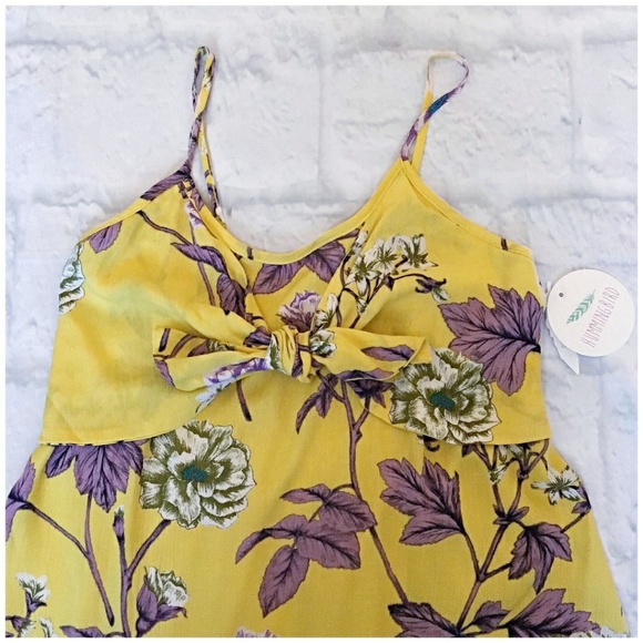 🎀HP🎀HUMMINGBIRD Flirty Yellow Floral Short Dress - Picture 6 of 8